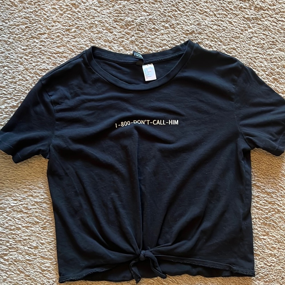 womens cropped tie front t shirt